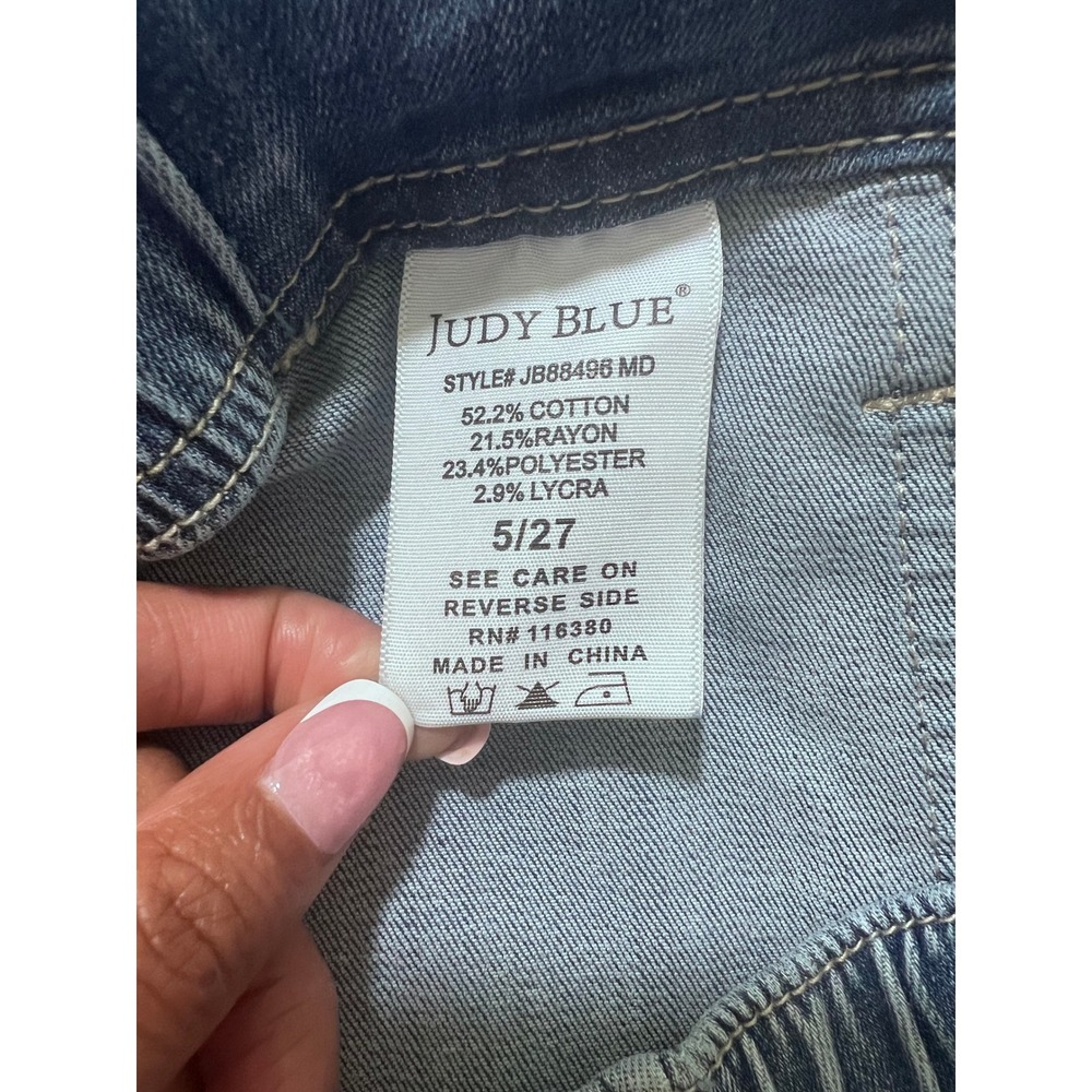 Judy Blue Womens Medium Wash Drawstring Stretch Denim Jogger Jeans Size 5/27 - Picture 5 of 9